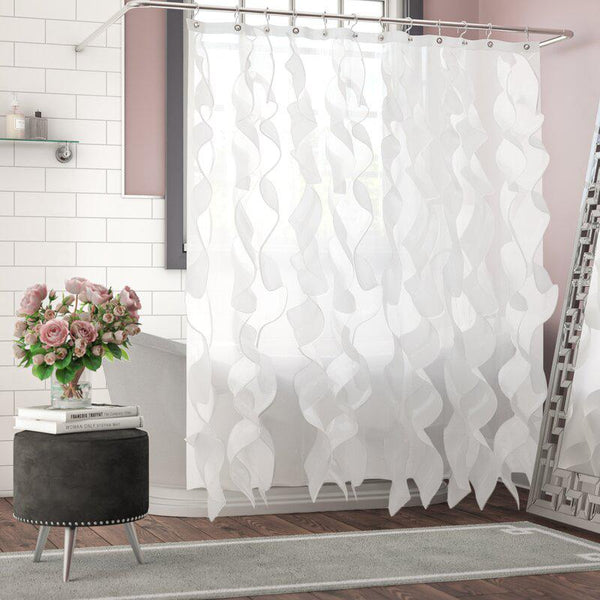 Westendorf Cascading Waterfall Single Shower Curtain Bed & Bath White - DailySale