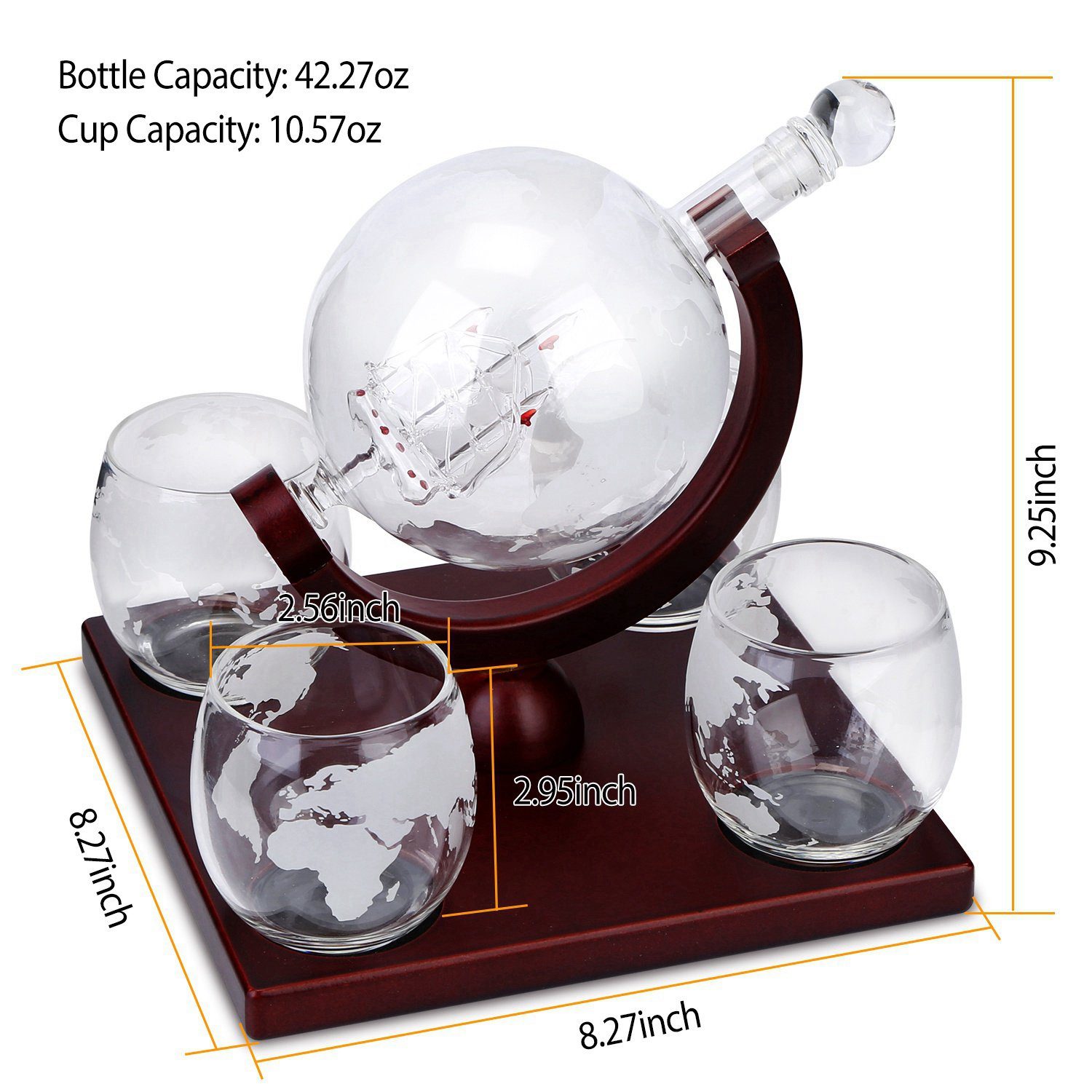 Whiskey Decanter Globe Set Kitchen & Dining - DailySale