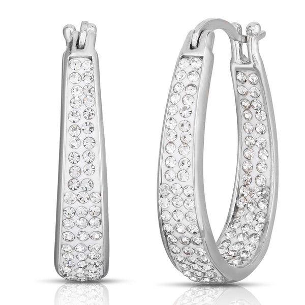 White Inside Out Hoops with Free 2.00 CT Studs Jewelry - DailySale