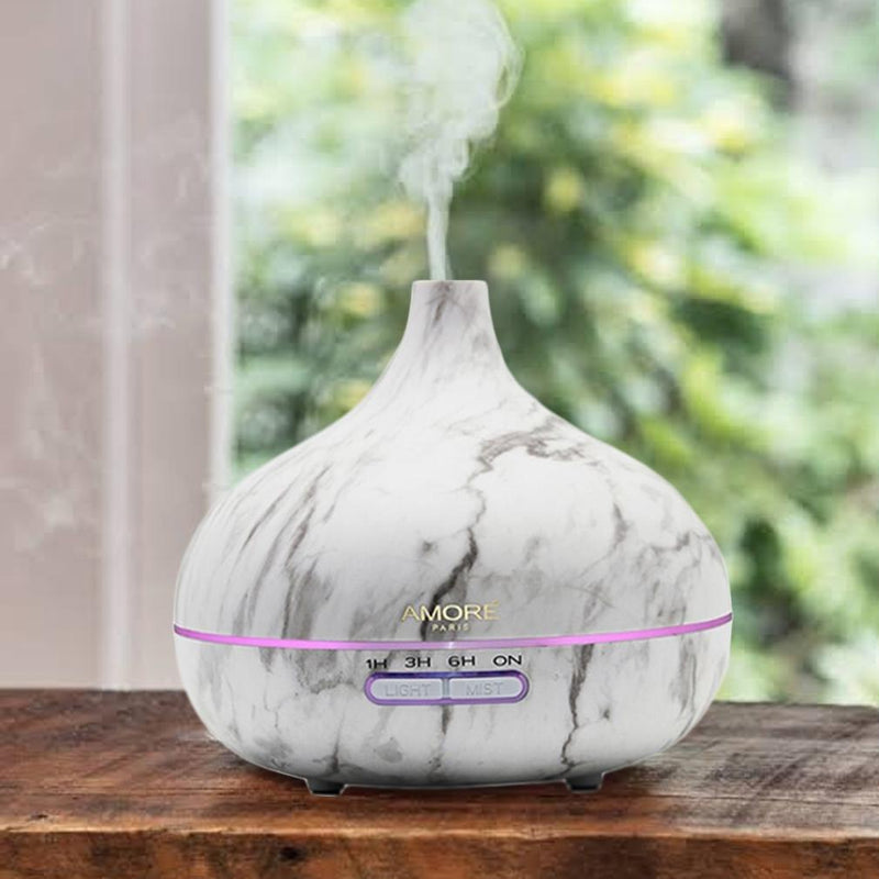 White Marble Ultrasonic Essential Oil Diffuser Wellness & Fitness - DailySale