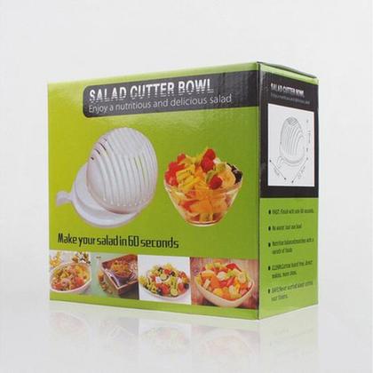 White Salad Cutter Bowl Kitchen Essentials - DailySale