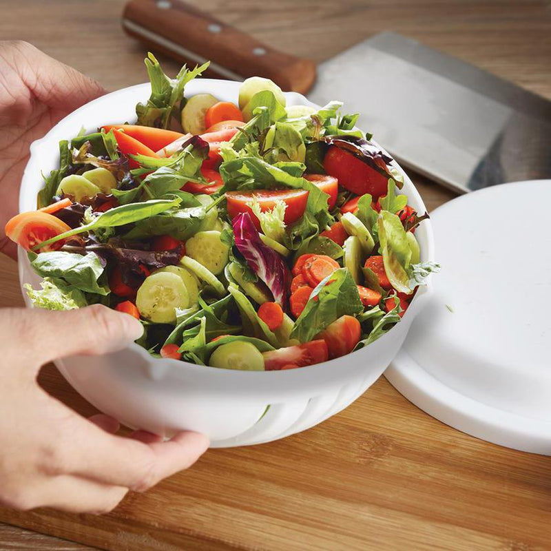 White Salad Cutter Bowl Kitchen Essentials - DailySale