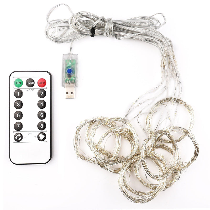 White USB Remote Control 3x3M 300LED String Lights Waterproof Lighting & Decor - DailySale