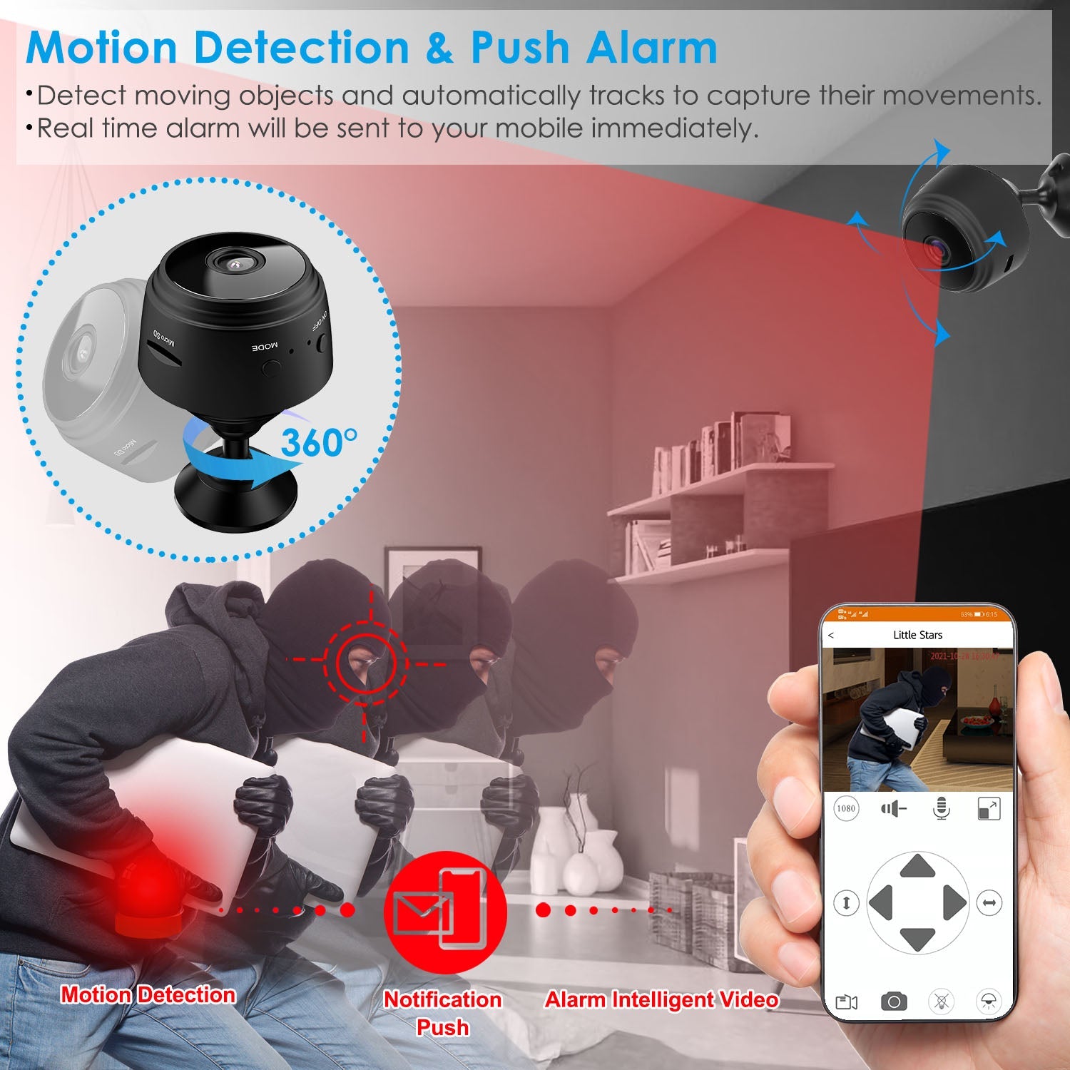 WIFI IP Home Security Camera 1080P Full HD with 32GB MMC Card Smart Home & Security - DailySale