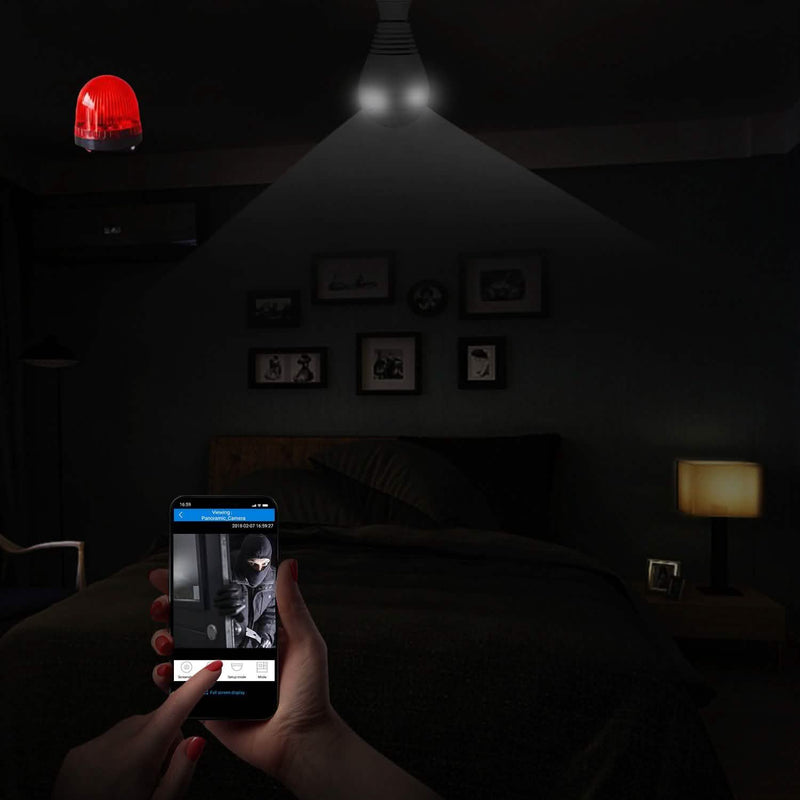 WiFi Light Bulb Camera 960P Security Camera 360° Camera, TV & Video - DailySale