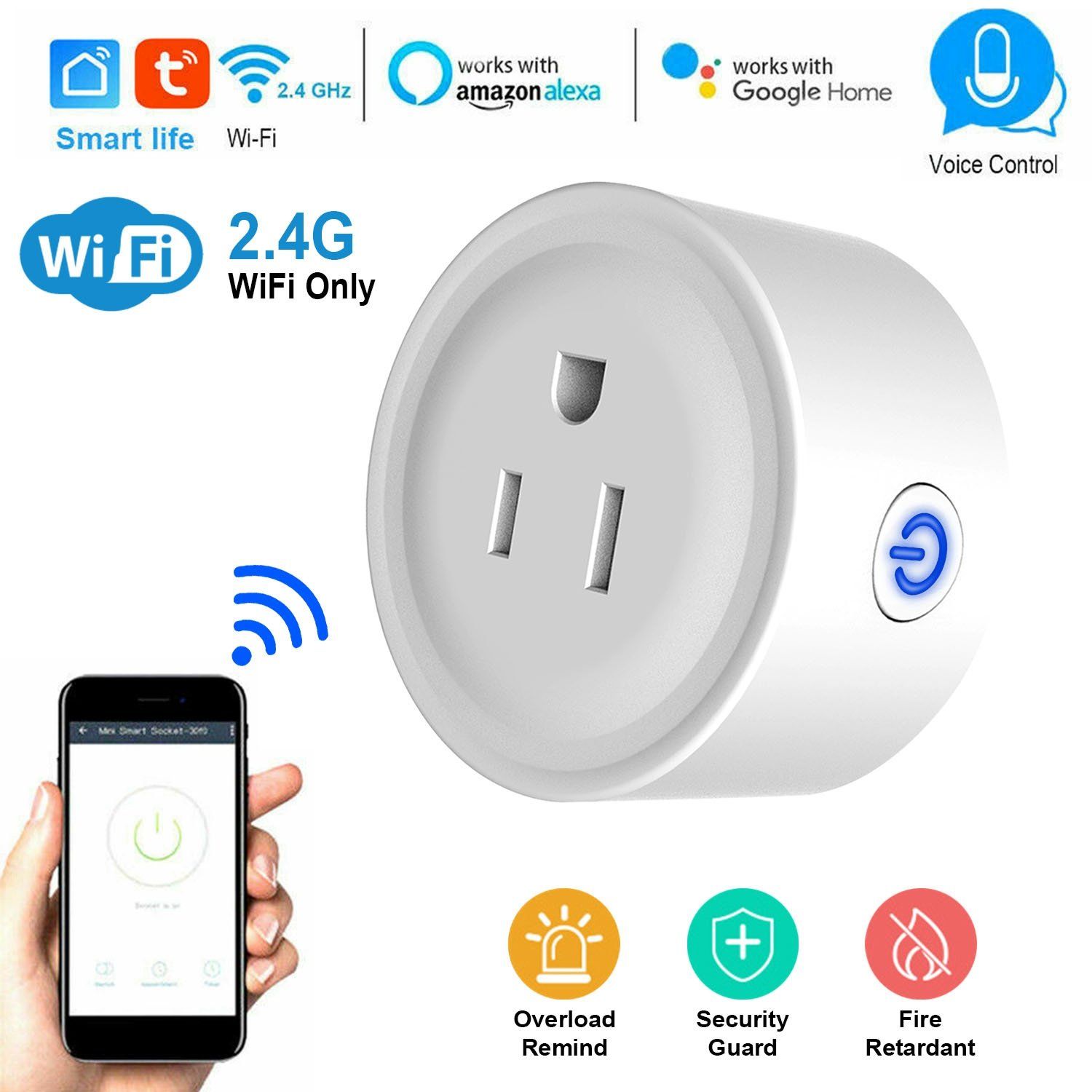 WiFi Smart Socket APP Plug Outlet Remote Household Batteries & Electrical - DailySale