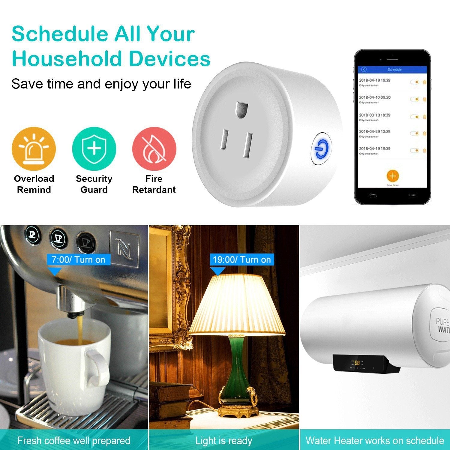 WiFi Smart Socket APP Plug Outlet Remote Household Batteries & Electrical - DailySale