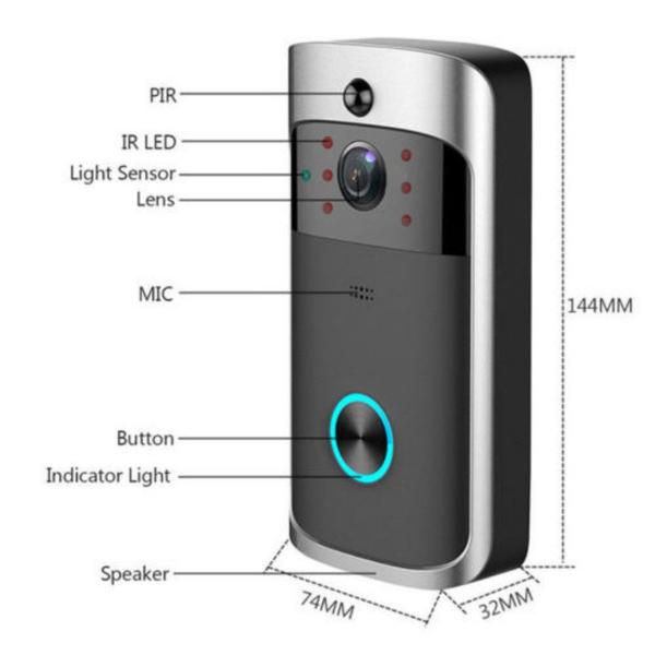 WiFi Wireless Video Doorbell Two-Way Talk Smart PIR Door Bell Security Camera HD Cameras & Drones - DailySale