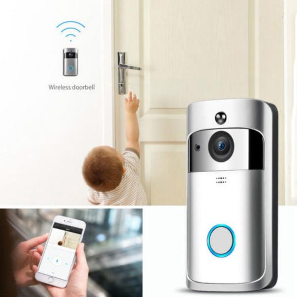 WiFi Wireless Video Doorbell Two-Way Talk Smart PIR Door Bell Security Camera HD Cameras & Drones - DailySale