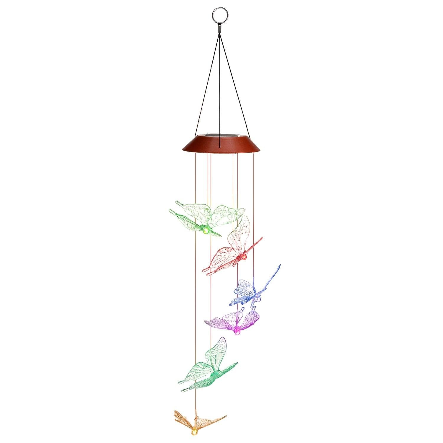 Windlights Solar Powered LED Butterfly Wind Chimes Outdoor Lighting - DailySale