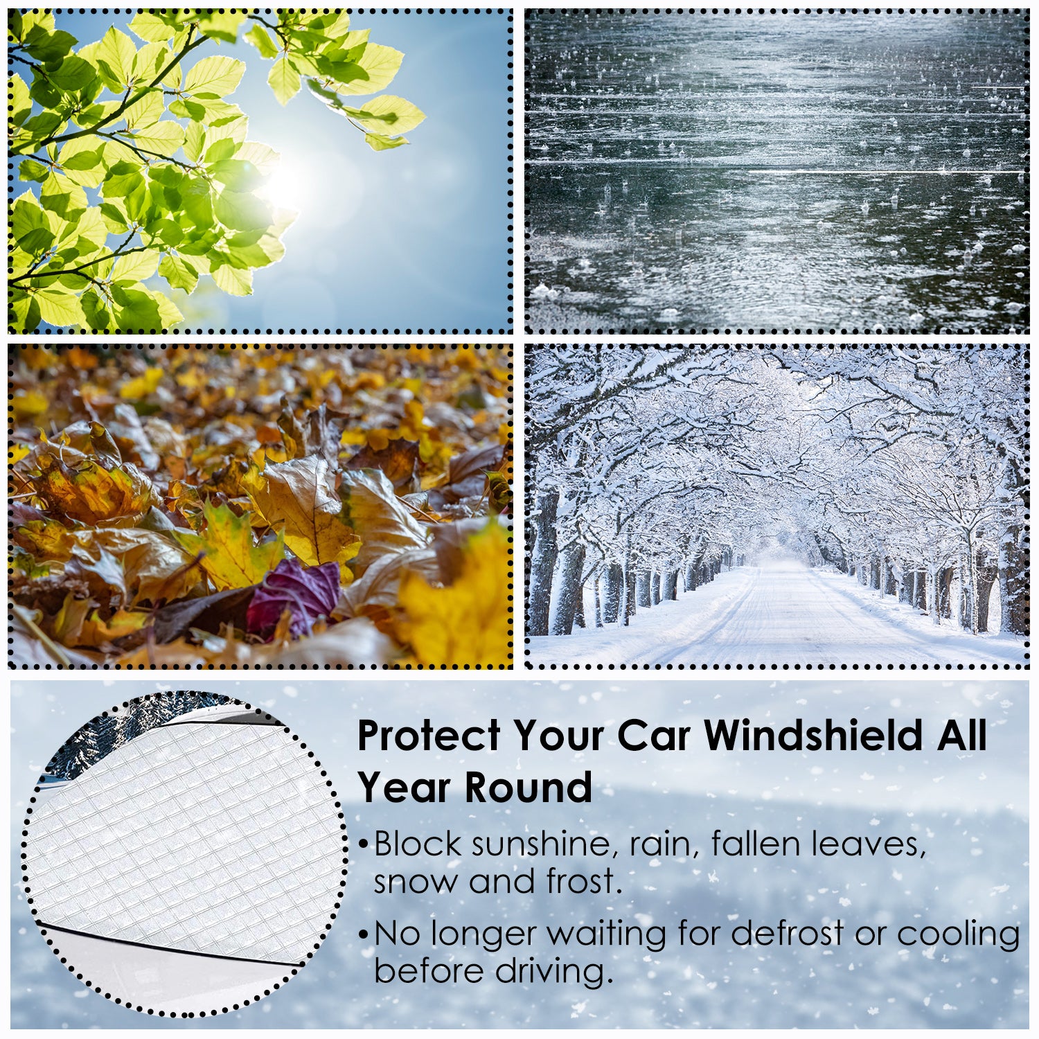 Windshield Protector Against Ice Sun Fit for Small Mid SUVs with Anti-theft Flaps Automotive - DailySale