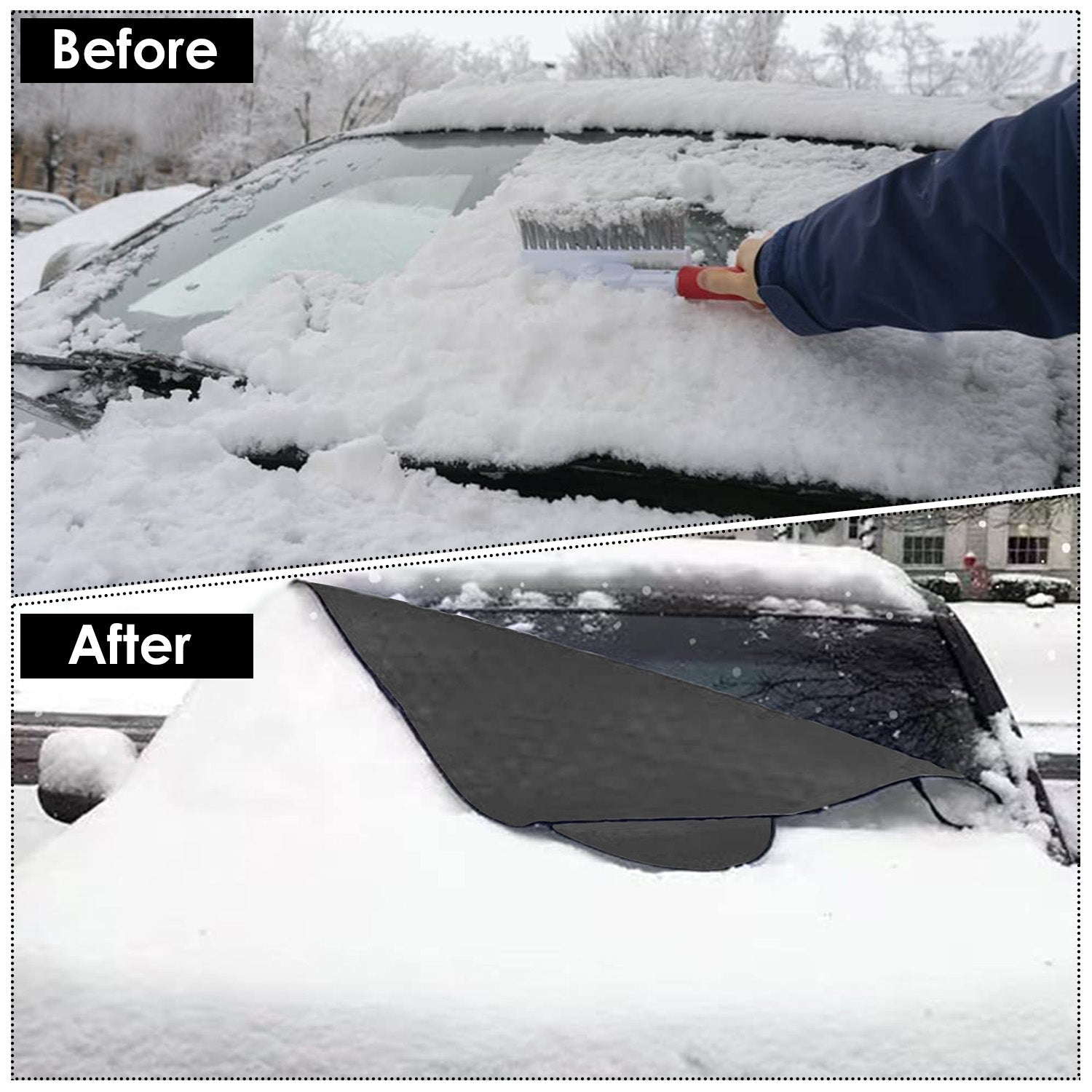 Windshield Protector Against Ice Sun Fit for Small Mid SUVs with Anti-theft Flaps Automotive - DailySale