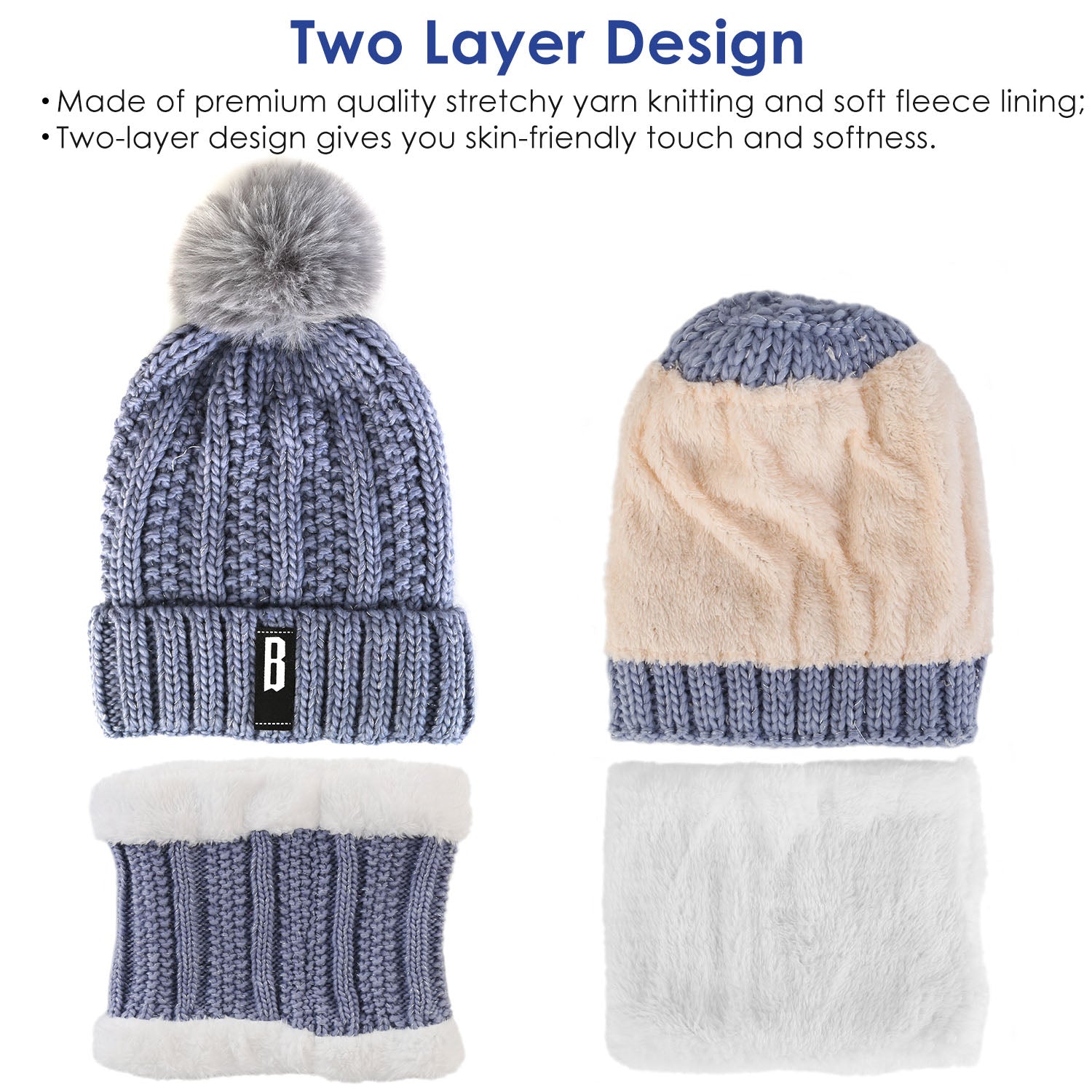 Winter Beanie Hat Scarf Set for Women Women's Shoes & Accessories - DailySale