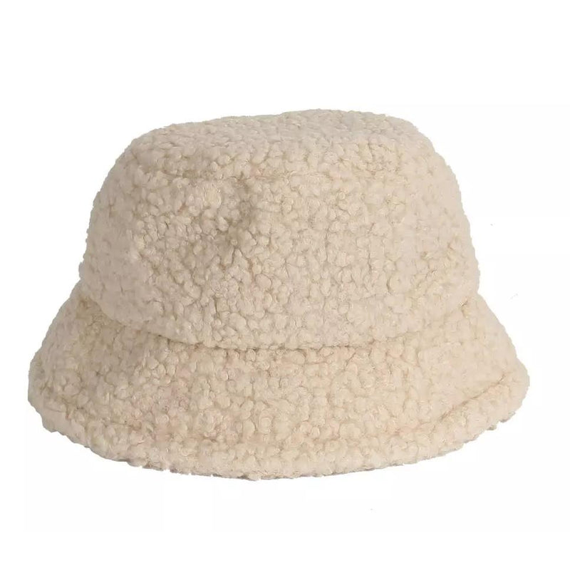 Winter Bucket Hat Women Warm Hats Vintage Faux Fur Fisherman Cap Women's Shoes & Accessories Beige - DailySale