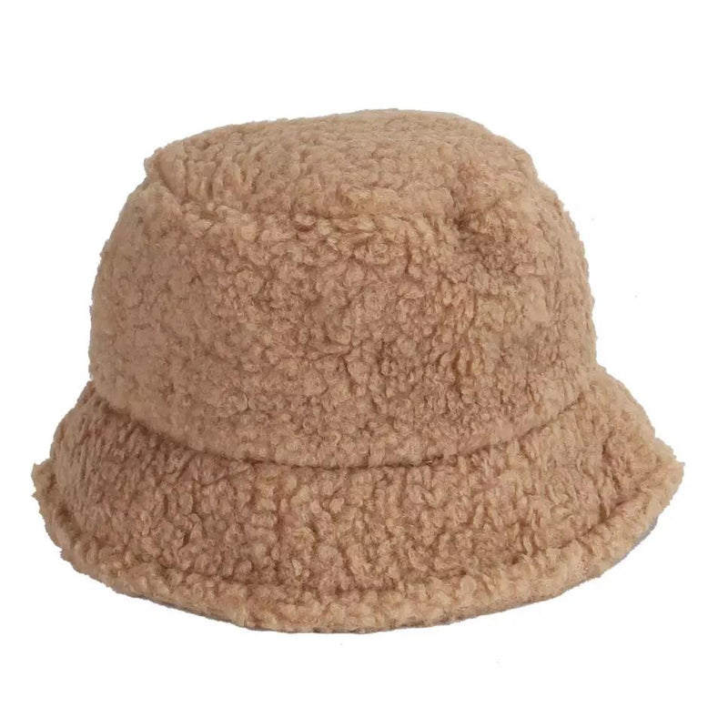 Winter Bucket Hat Women Warm Hats Vintage Faux Fur Fisherman Cap Women's Shoes & Accessories Khaki - DailySale