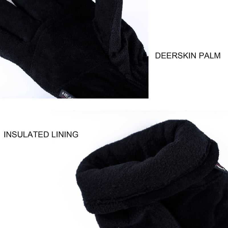 Winter Gloves Deerskin Suede Leather Palm -20°F Cold Proof Work Glove Sports & Outdoors - DailySale