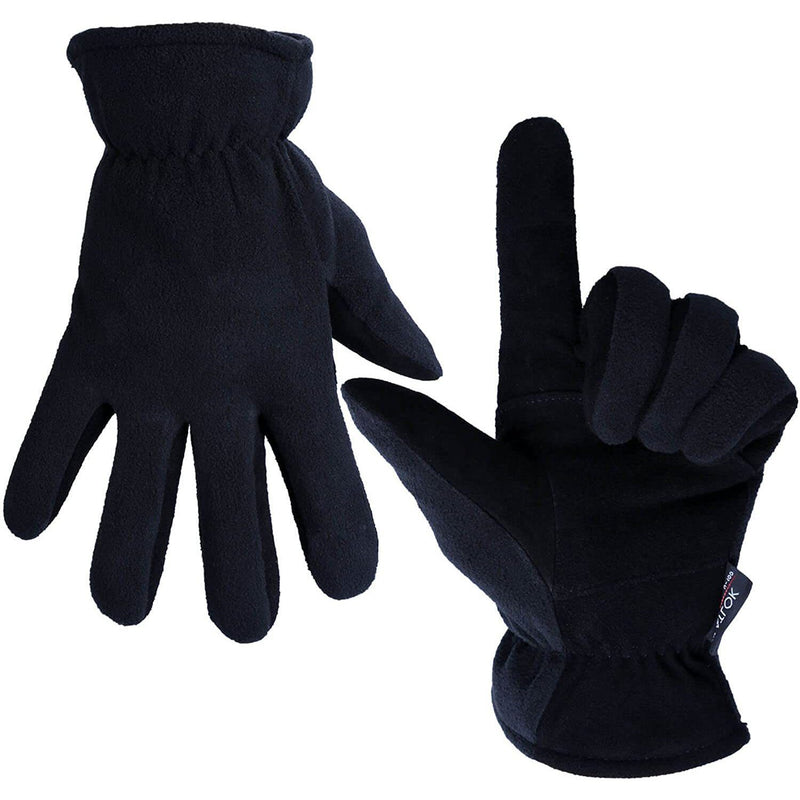 Winter Gloves Deerskin Suede Leather Palm -20°F Cold Proof Work Glove Sports & Outdoors Denim/Black S - DailySale