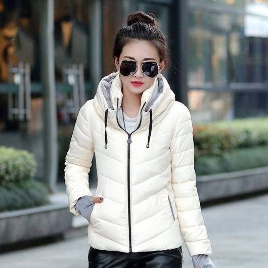 Winter Jacket Women Parka Thick Winter Outerwear Women's Clothing White M - DailySale