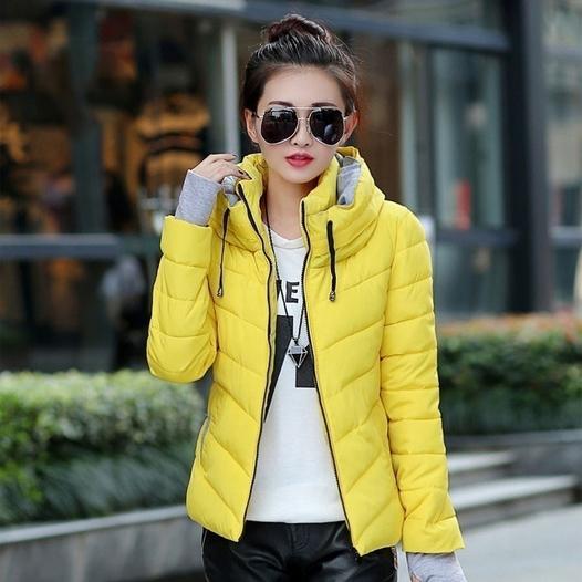 Winter Jacket Women Parka Thick Winter Outerwear Women's Clothing Yellow M - DailySale