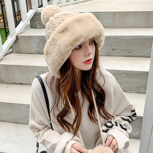 Winter Outdoor Portable Breathable Soft Comfortable Beanie Hat Women's Shoes & Accessories Beige - DailySale