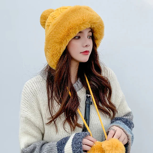 Winter Outdoor Portable Breathable Soft Comfortable Beanie Hat Women's Shoes & Accessories Yellow - DailySale