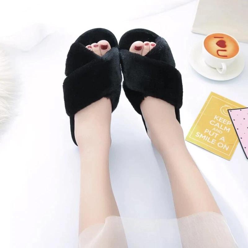 Winter Women Cozy Home Furry Slippers Women's Clothing - DailySale