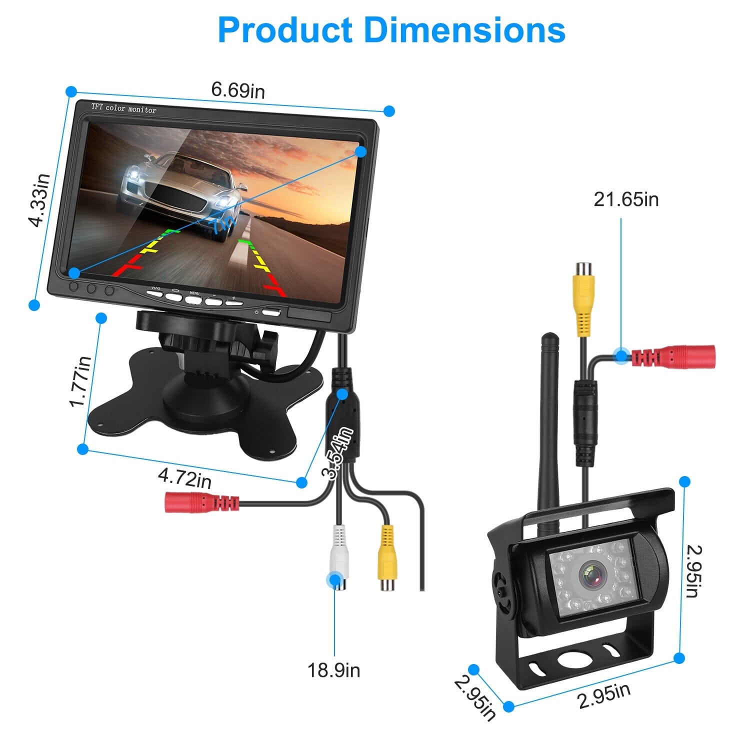 Wireless Backup Camera System Vehicle Rear View Monitor Kit Automotive - DailySale