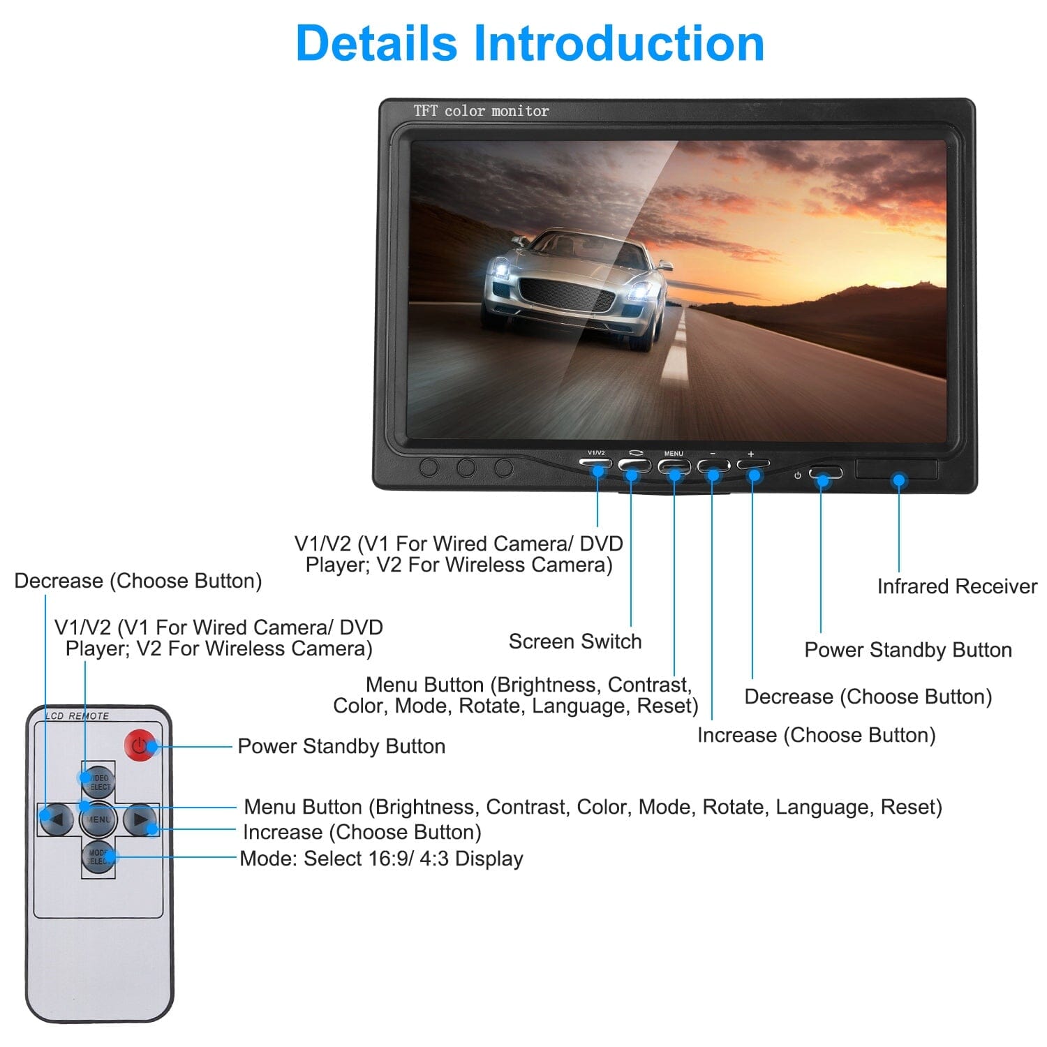 Wireless Backup Camera System Vehicle Rear View Monitor Kit Automotive - DailySale