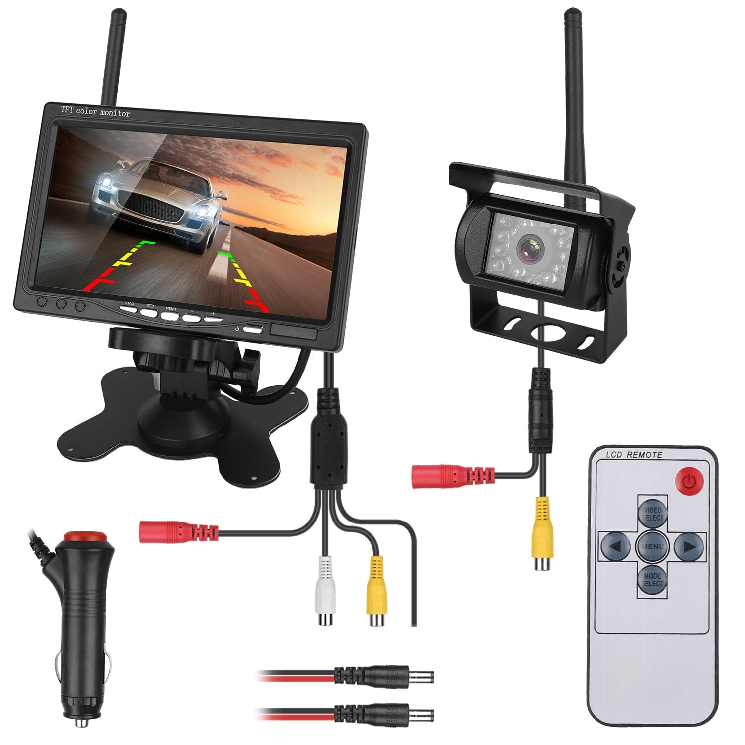 Wireless Backup Camera System Vehicle Rear View Monitor Kit Automotive - DailySale