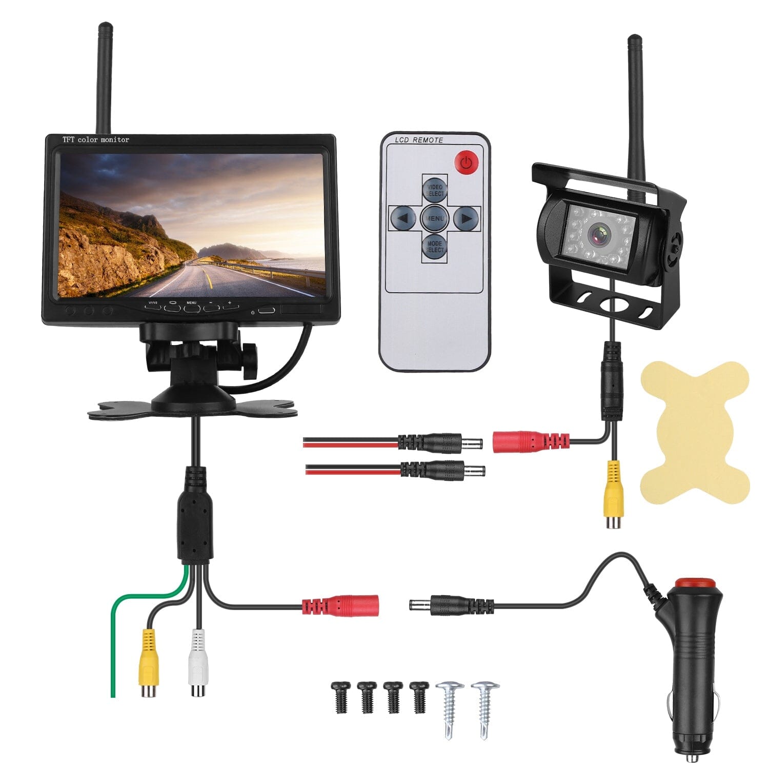 Wireless Backup Camera System Vehicle Rear View Monitor Kit Automotive - DailySale