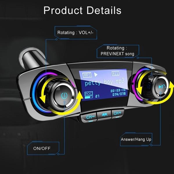 Wireless Bluetooth Handsfree Calling Car Charger FM Transmitter Automotive - DailySale