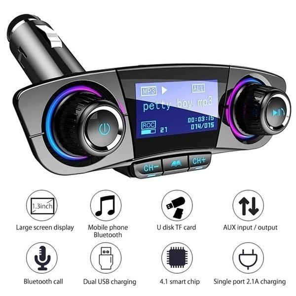 Wireless Bluetooth Handsfree Calling Car Charger FM Transmitter Automotive - DailySale