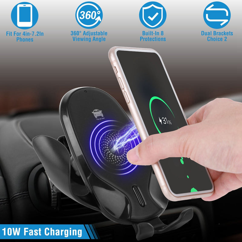 Wireless Car Charger 15W Qi Fast Charging Car Mount Automotive - DailySale