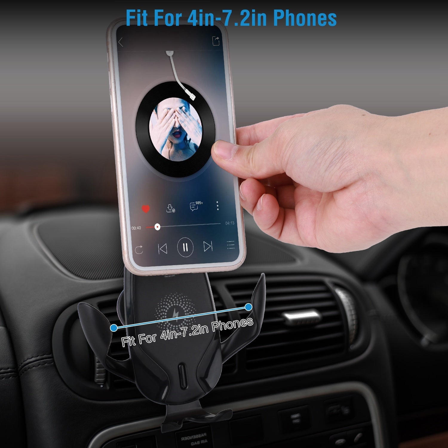 Wireless Car Charger 15W Qi Fast Charging Car Mount Automotive - DailySale