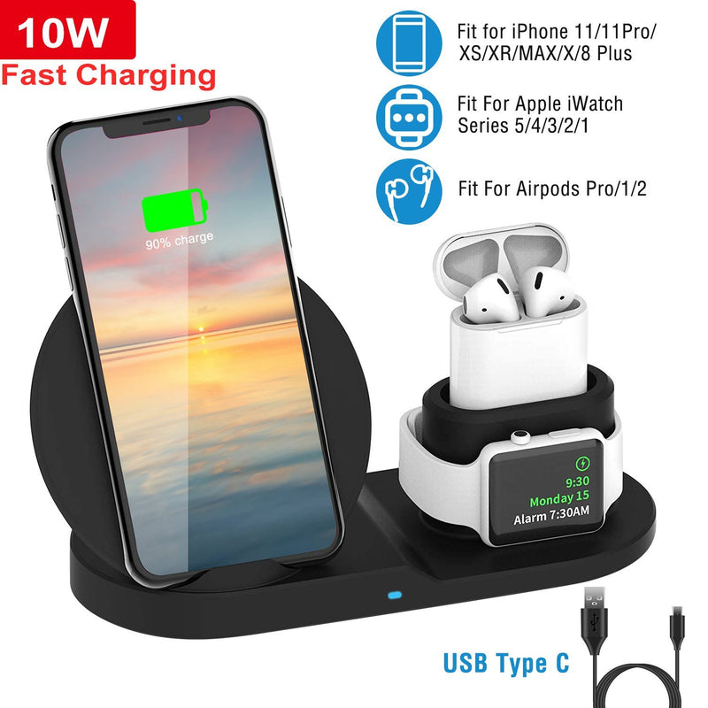 Wireless Charger 10W Fast Charging Station Mobile Accessories - DailySale