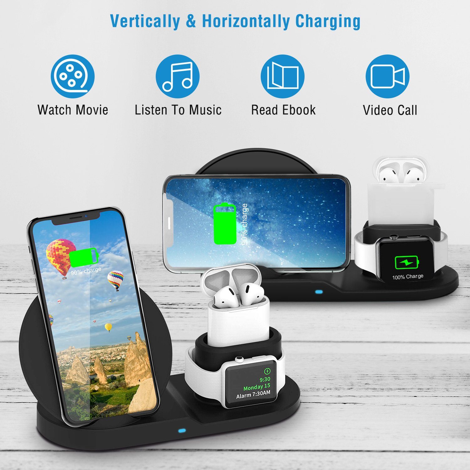 Wireless Charger 10W Fast Charging Station Mobile Accessories - DailySale