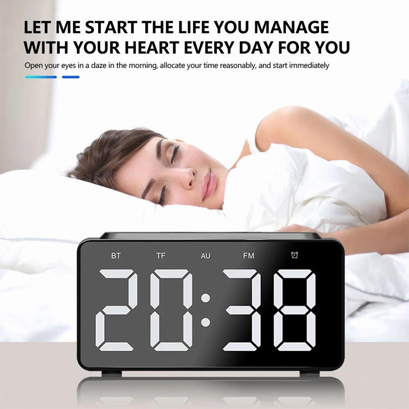 Wireless Charger Alarm Clock Bluetooth Speaker LED Smart Digital Clock Mobile Accessories - DailySale