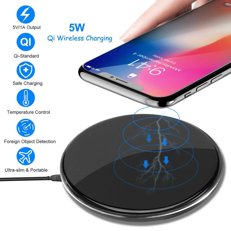 Wireless Charger Qi-Certified Ultra Slim 5W Charging Pad Mobile Accessories - DailySale