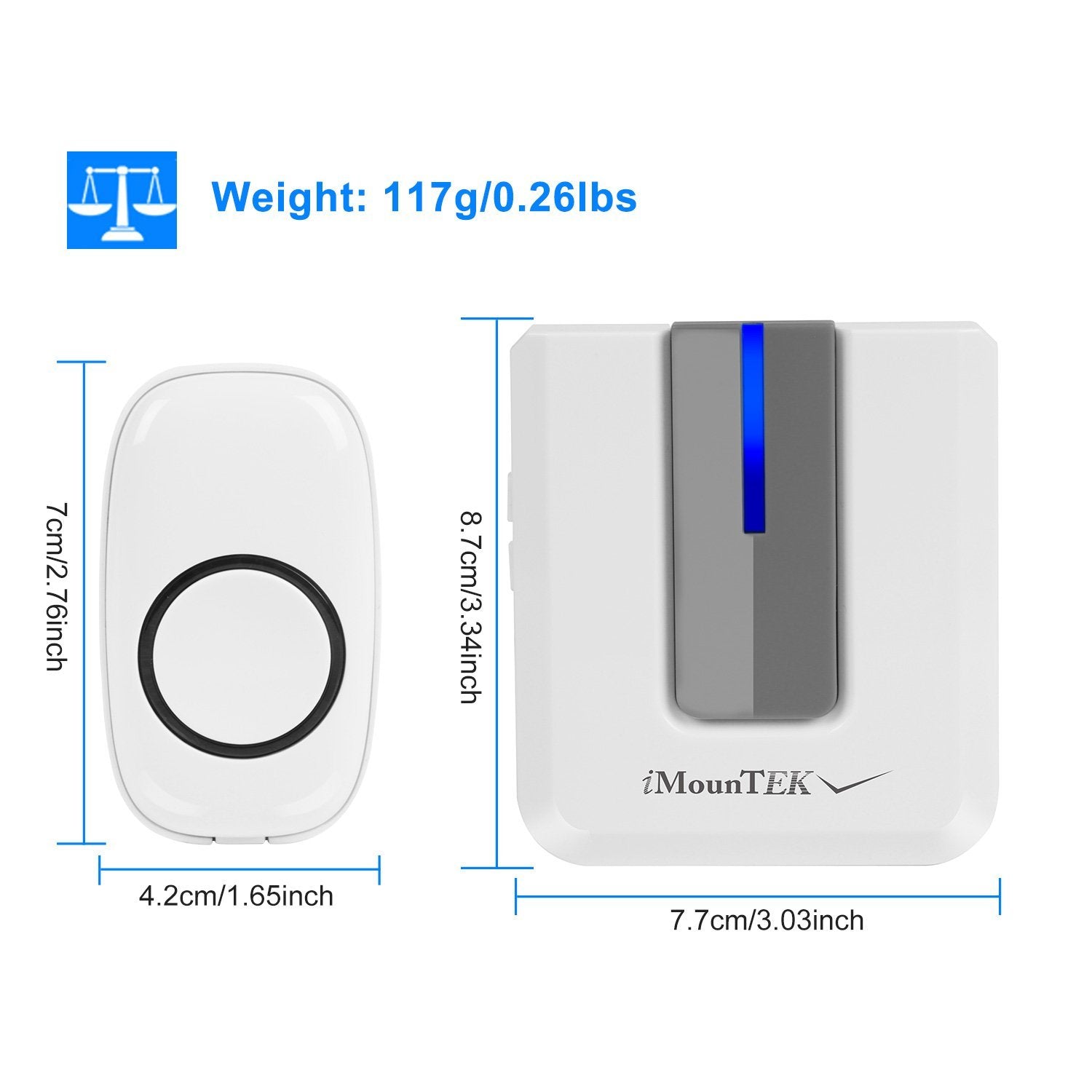 Wireless Doorbell Rings 1000FT with 1 Plug Receiver Chimes Household Appliances - DailySale