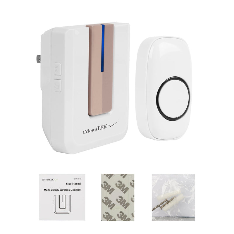 Wireless Doorbell Rings 1000FT with 1 Plug Receiver Chimes