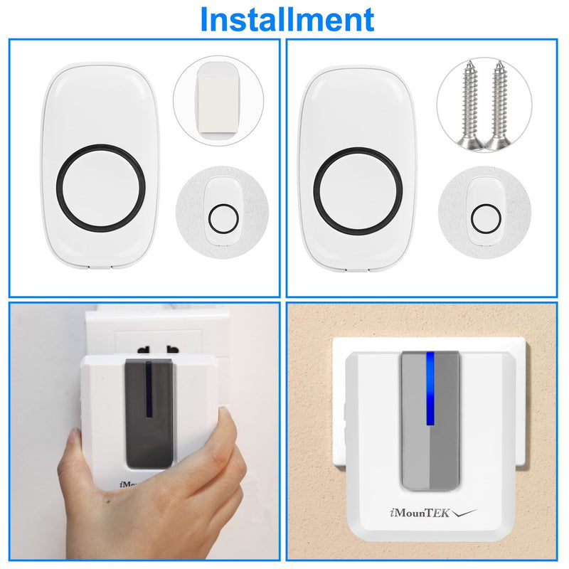 Wireless Doorbell Rings 1000FT with 1 Plug Receiver Chimes Household Appliances - DailySale