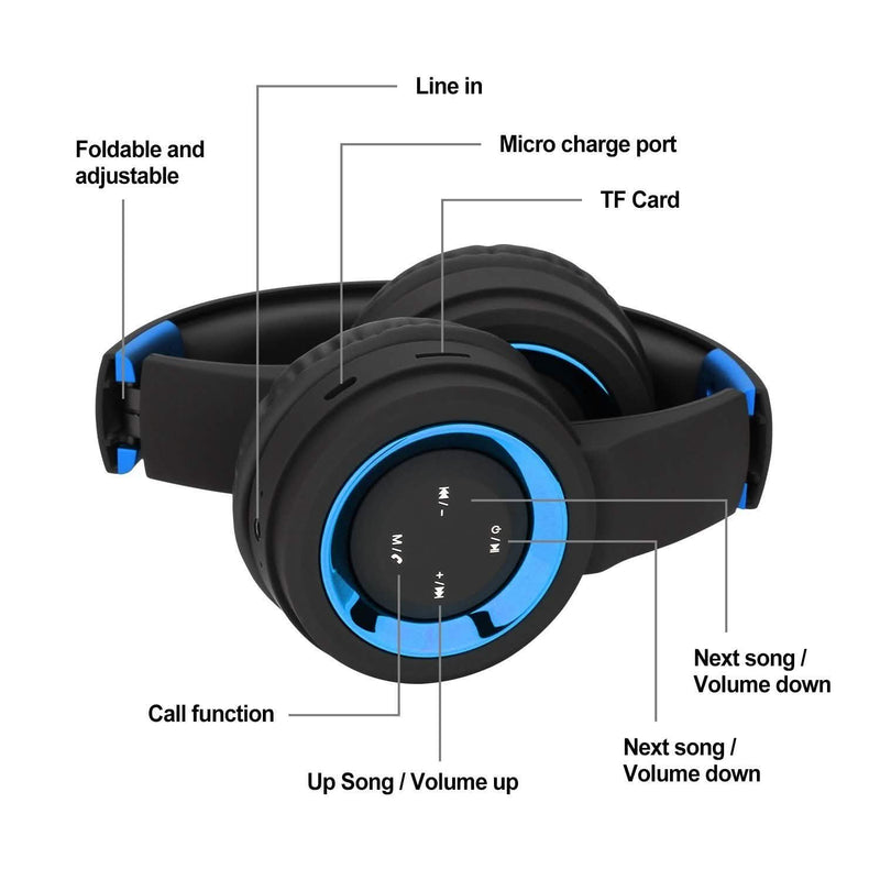 Wireless Headphones Bluetooth Headset Noise Cancelling Over Ear With Microphone Headphones & Audio - DailySale
