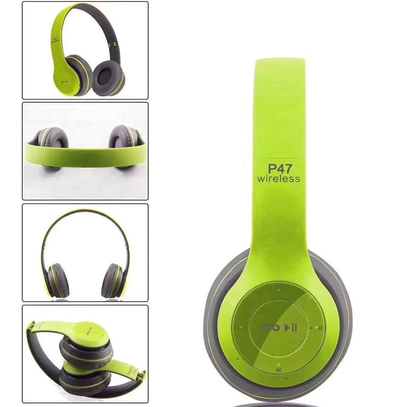 Wireless Headphones Over Ear P47 Super Bass 5.1 Headphones Green - DailySale