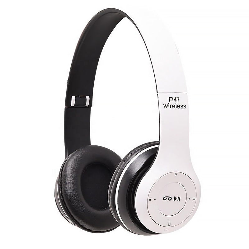 Wireless Headphones Over Ear P47 Super Bass 5.1 Headphones White - DailySale