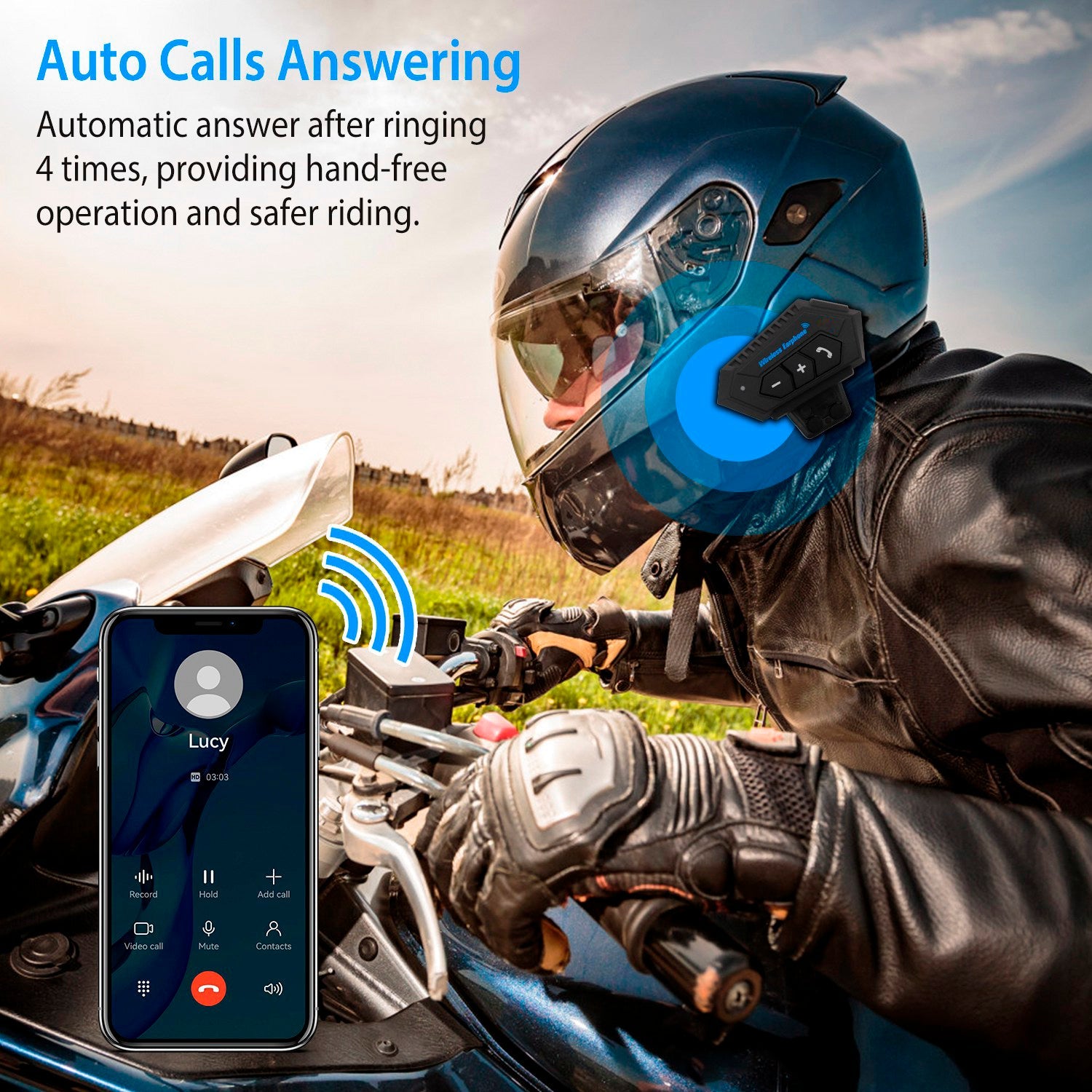 Wireless Headset Speaker Motorcycle Helmet Motorbike Headphone Headphones - DailySale