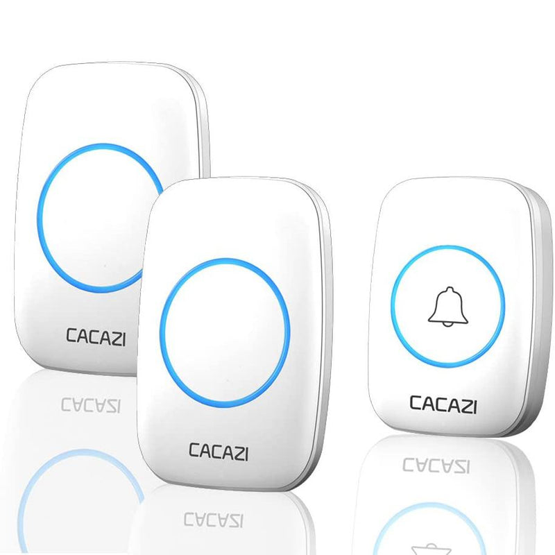 Wireless Intelligent Waterproof Doorbell Household Appliances White 2 Receivers - DailySale