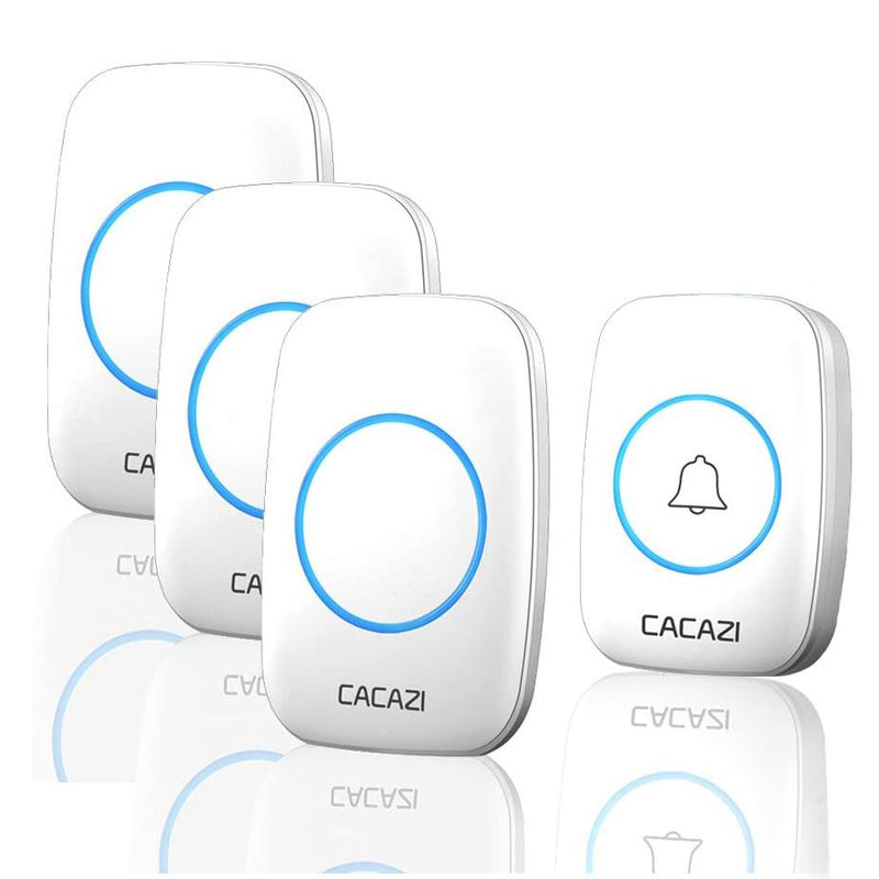 Wireless Intelligent Waterproof Doorbell Household Appliances White 3 Receivers - DailySale