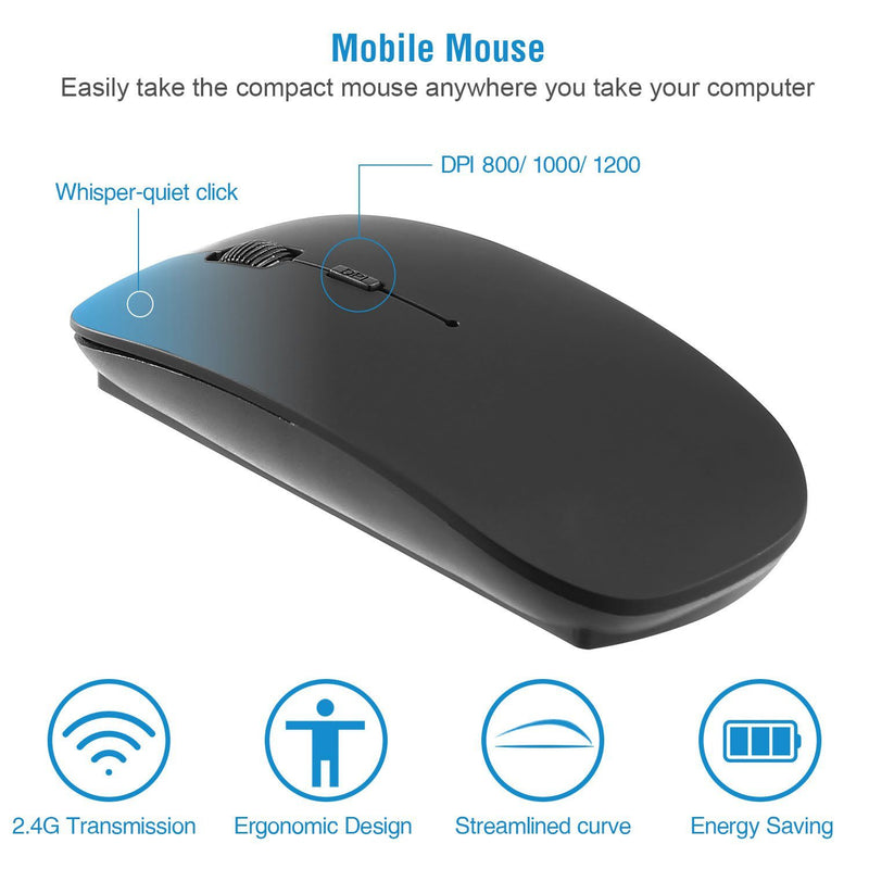 Wireless Keyboard and Mouse 2.4GHz Multimedia Mini Keyboard & Mouse Computer Accessories - DailySale