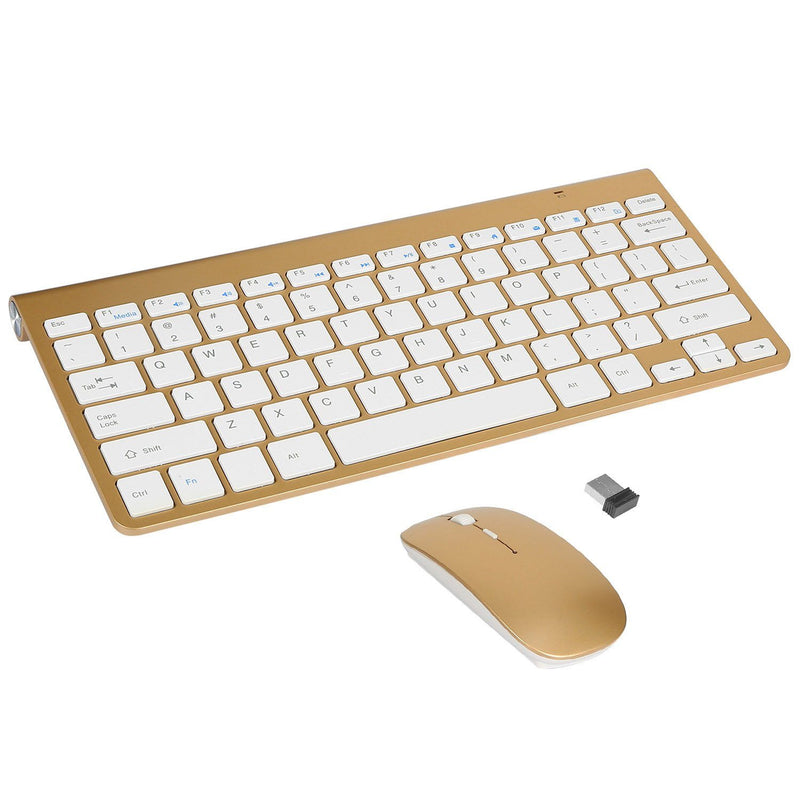 Wireless Keyboard and Mouse Combo Computer Accessories Gold - DailySale
