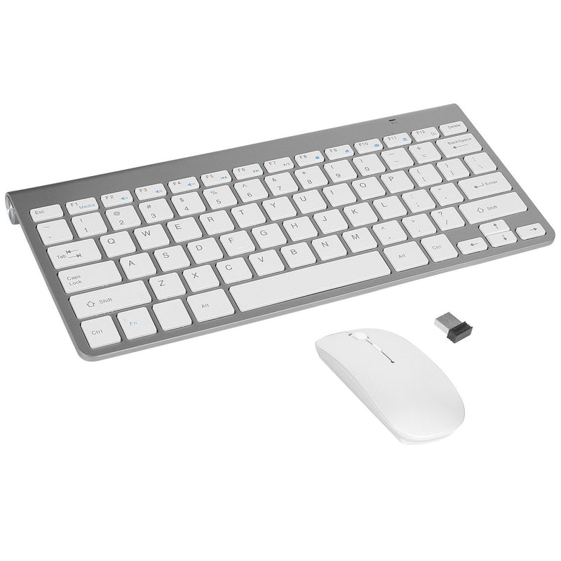 Wireless Keyboard and Mouse Combo Computer Accessories Silver - DailySale